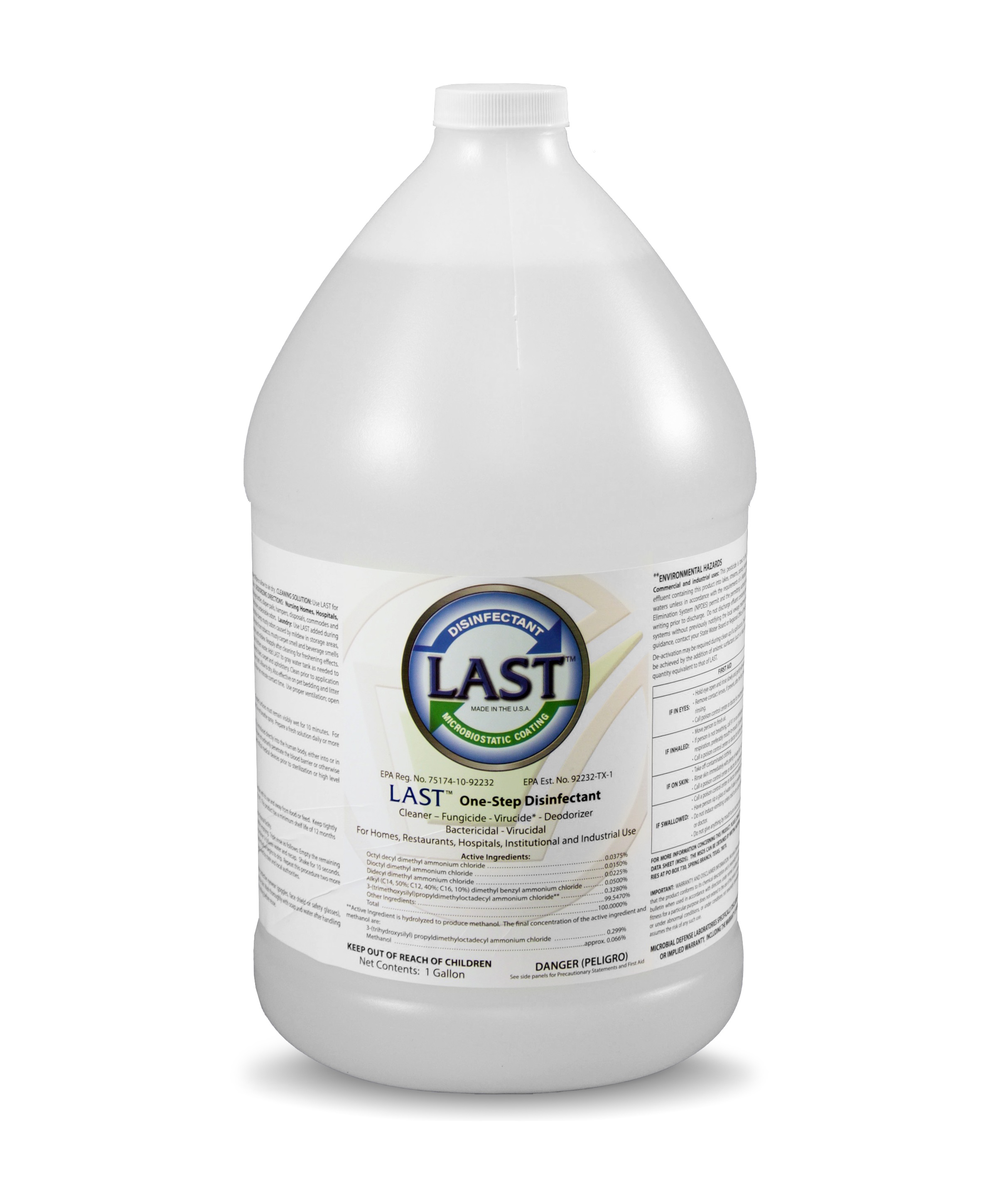 LAST Disinfectant by Microbial Defense Laboratories BULK (4) 1Gal