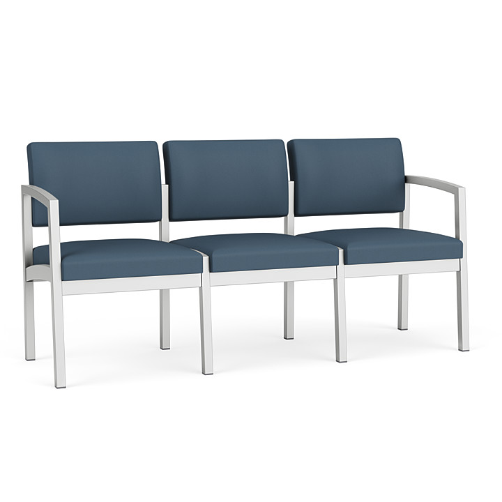 Lesro Lenox Steel 3 Seat Sofa for Waiting Rooms With No Dividers