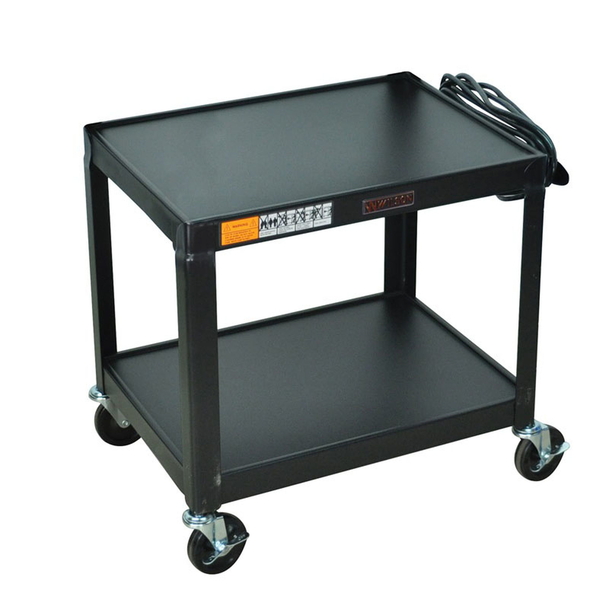 Luxor Lt45-b Mobile Presentation Workstation 3 Shelf Cart With Tray Black for sale online