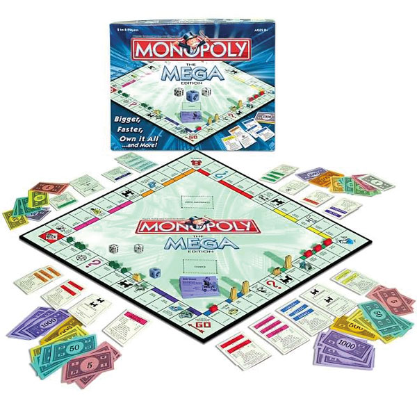 MEGA Monopoly Board game, Like New, Family Board Game - boxmodular.com.br