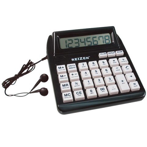 calculator talking repeat key calculators reizen english assistive technology maxiaids blind rehabmart vision desk width calculations