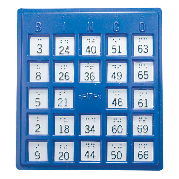 Braille Plastic Bingo Boards ON SALE