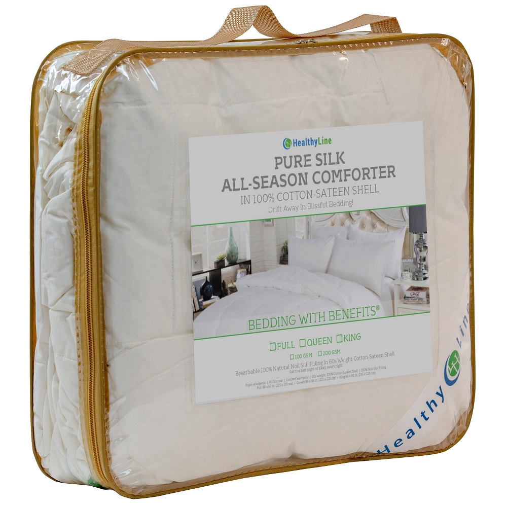 Hypoallergenic Raw Silk Lightweight Comforters by HealthyLine