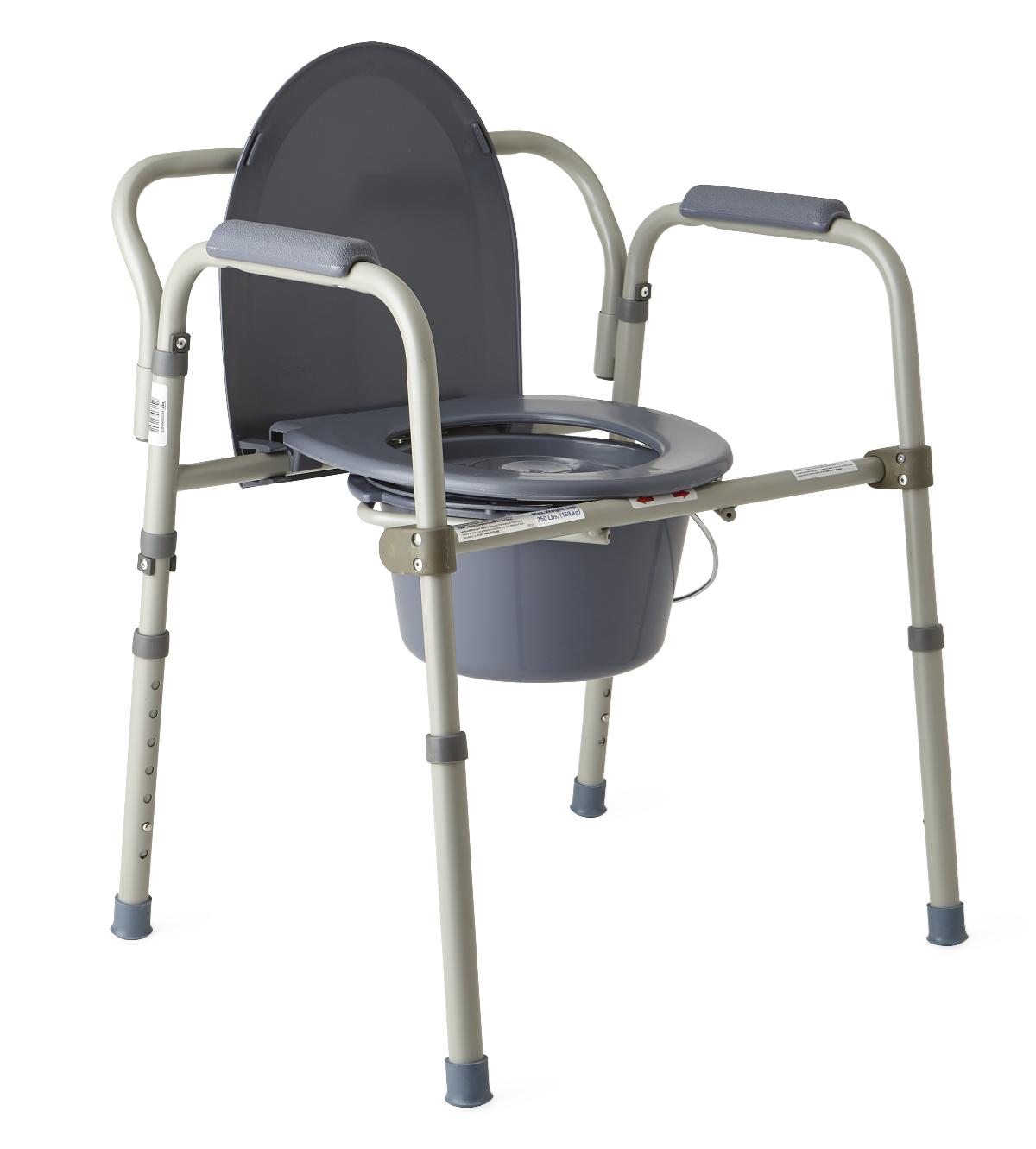 Folding Steel Bedside Commode by Medline
