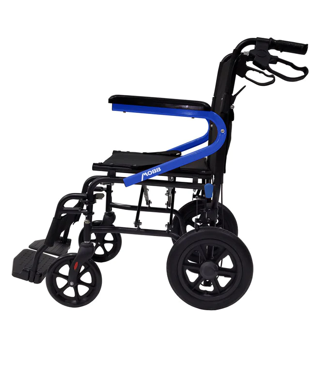 Lightweight Patient Transport Wheelchair with 12 in. Wheels and