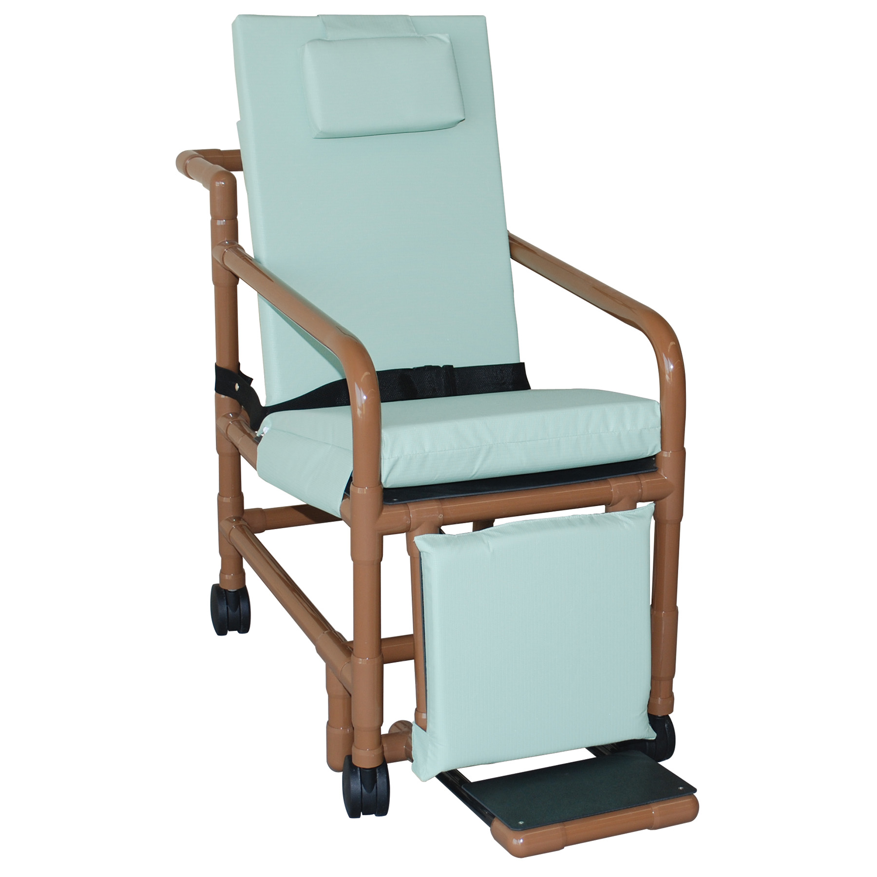 MJM Adjustable PVC Geri Chair with Woodtone
