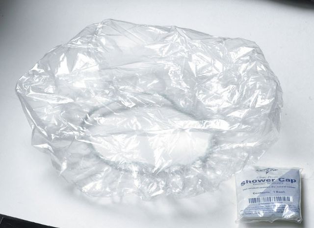 Case of 500 Medline Clear Plastic Hospital Shower Caps