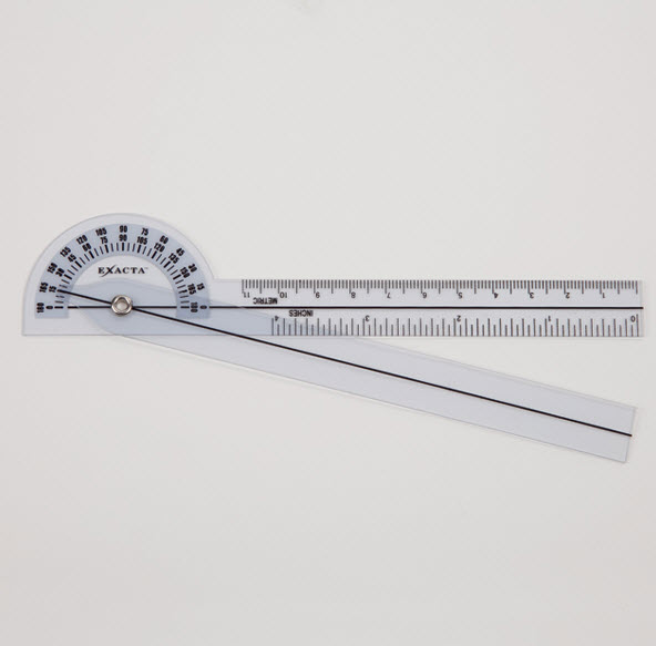 Exacta Transparent Protractor Goniometer Extremity Measurer