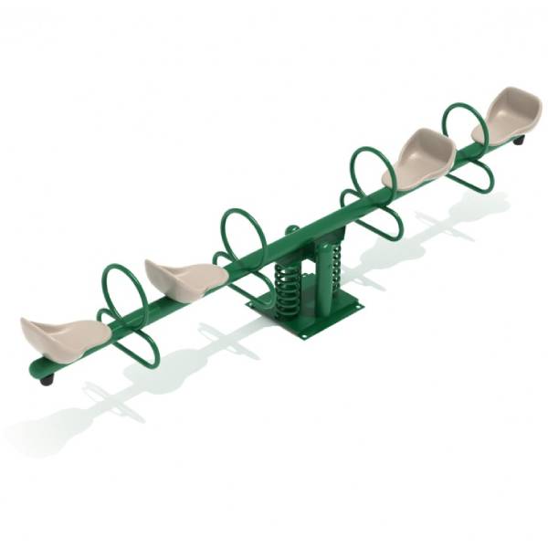 Pediatric Steel RockWell Teeter Totter Quad with Safety Spring and 4