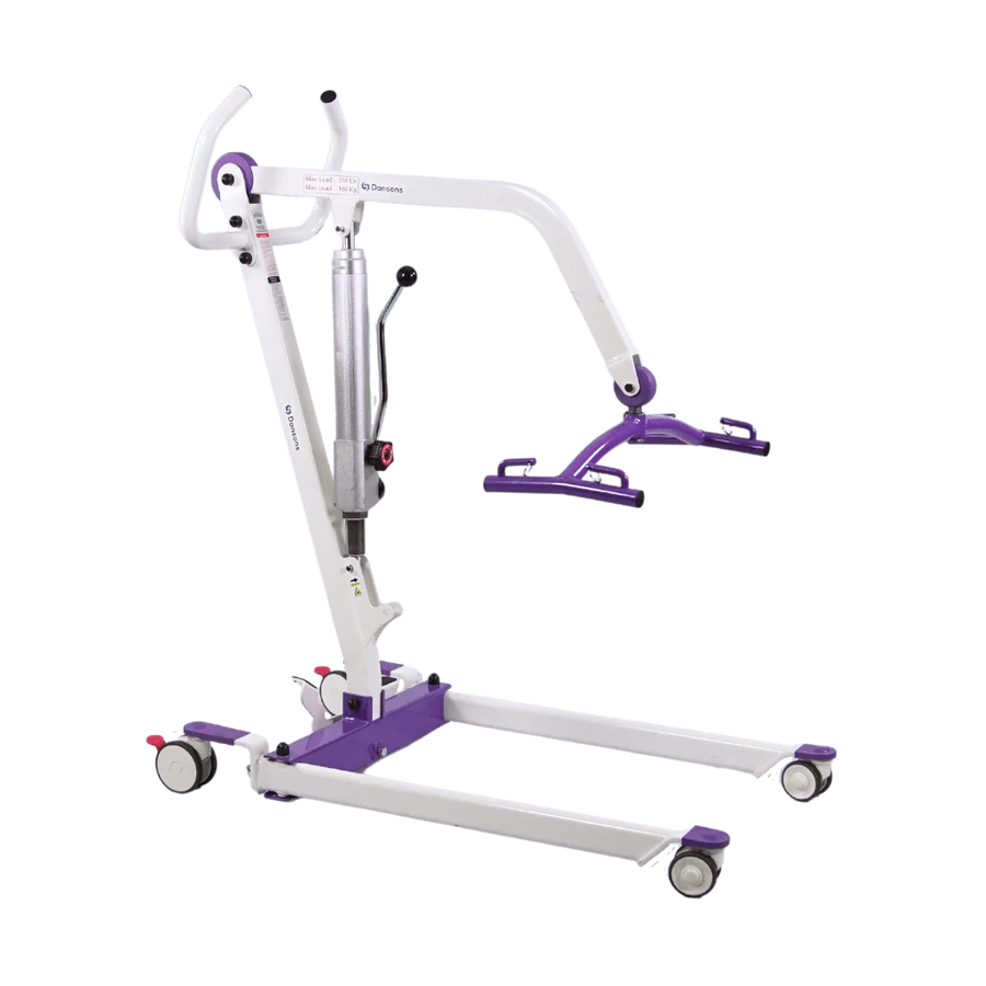 Hydraulic Patient Lift with Fullbody Sling, Double Wheel Casters, and