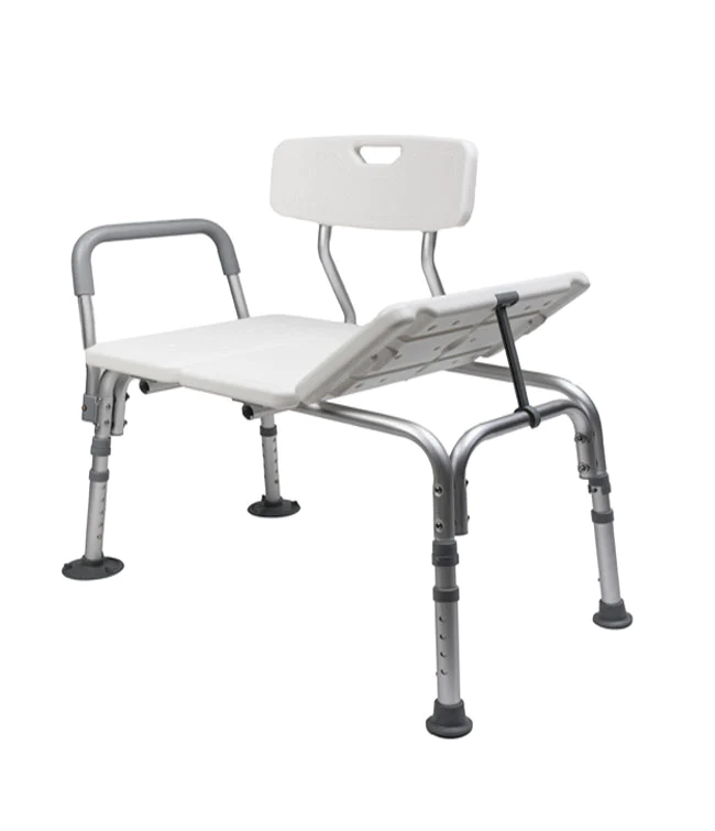 MOBB Bathtub Transfer Bench with Curtain Guard Features Backrest and