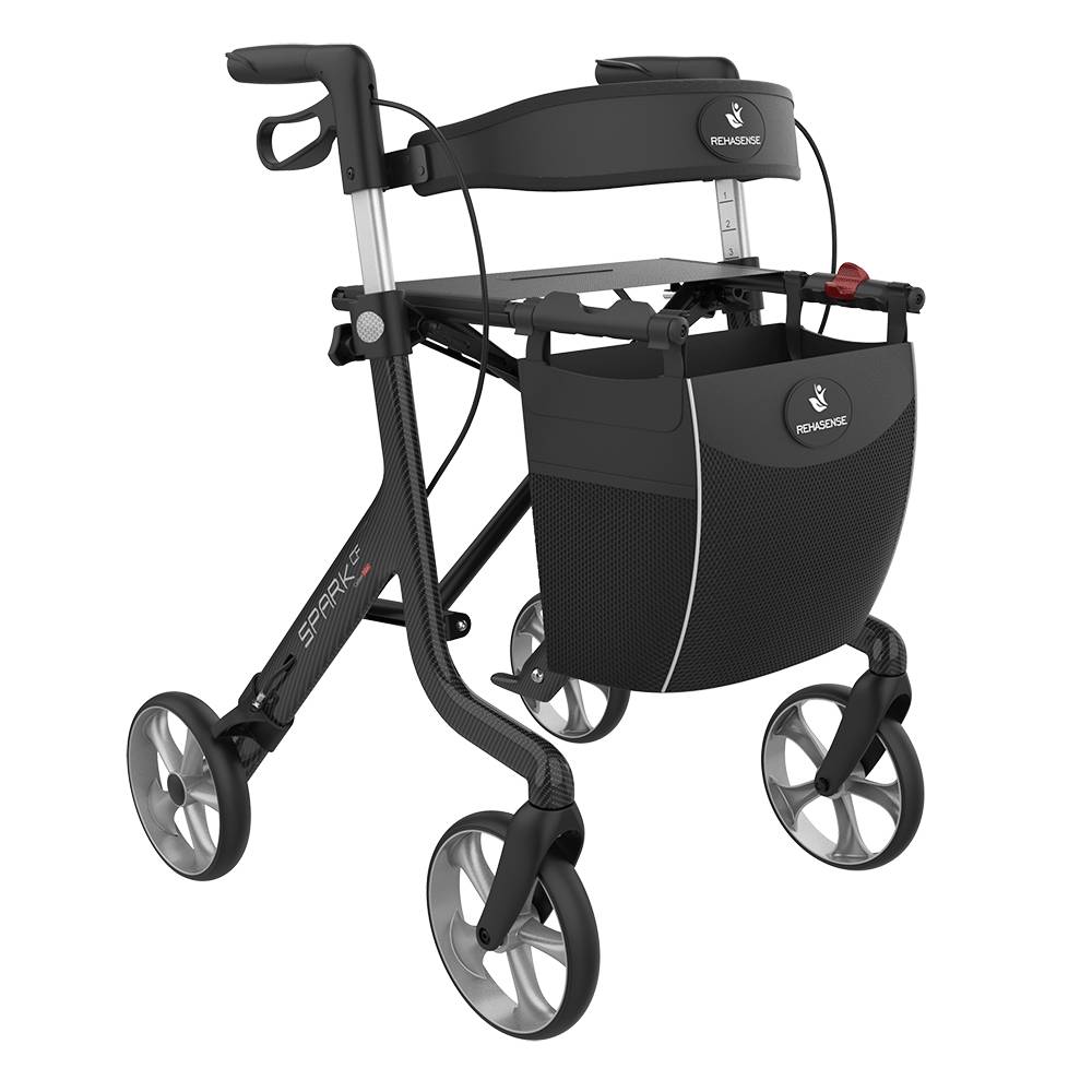 Ultralight Carbon Rollator by Rehasense | Weight 11 lbs, Capacity