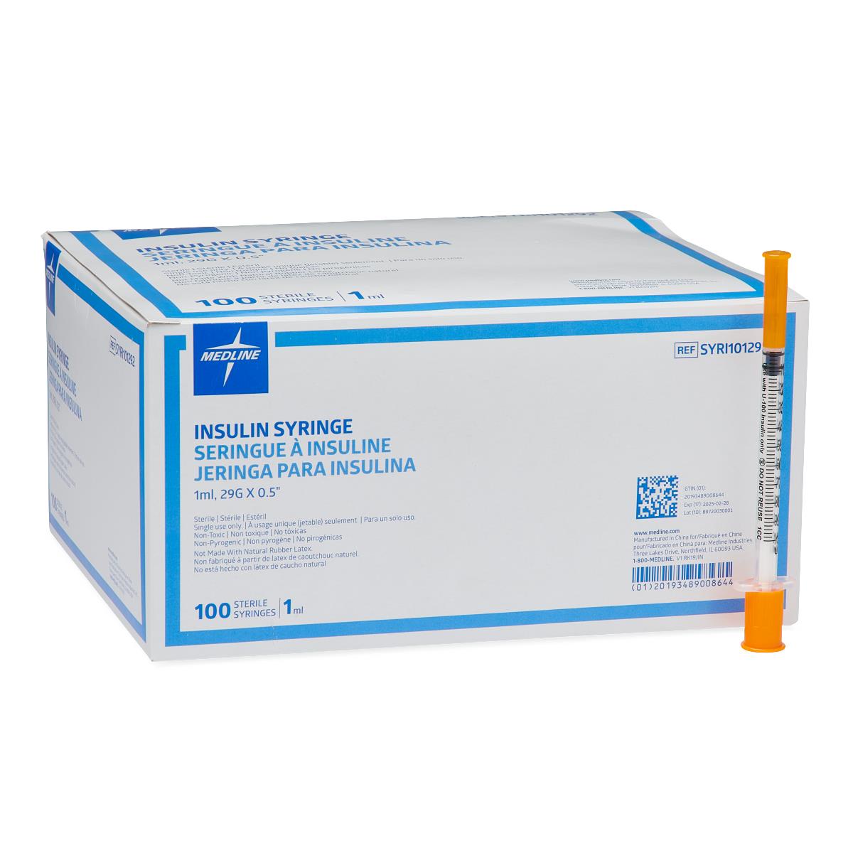 Standard Insulin Syringe with Fixed Needle Bulk Qty. 500/case