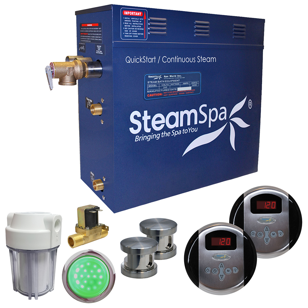 Royal 12kW QuickStart Steam Bath Generator Package with Built-In Auto Drain in Polished Chrome Royal 12kW QuickStart Steam Bath Generator Package with Built-In Auto Drain in Polished Chrome