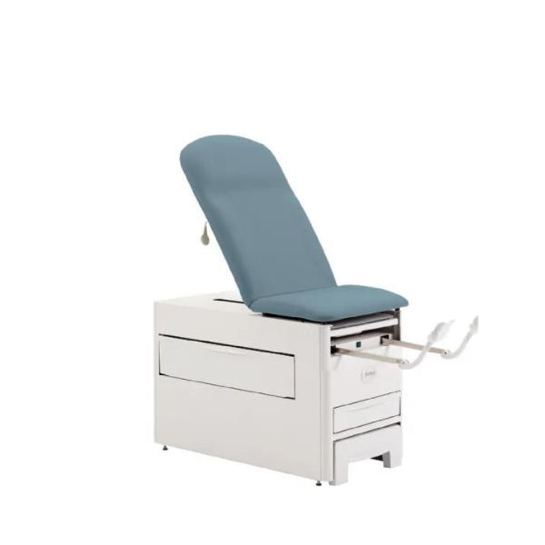 Adjustable Medical Exam Table with Stirrups, Cushioned with Integrated Drawers, Adjustable