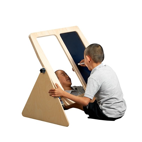 Tilting Floor Mirror and Chalkboard Combination by Southpaw Enterprises