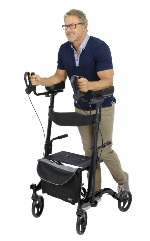 Upright Rollator / Rollator Walker with Seat and Forearm Supports