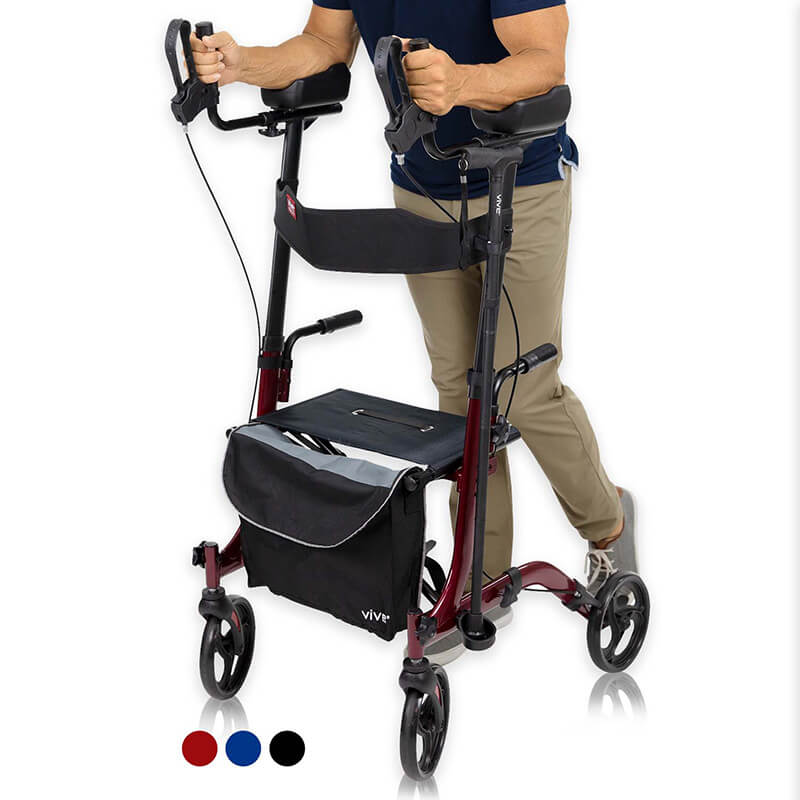 Upright Rollator / Rollator Walker with Seat and Forearm Supports