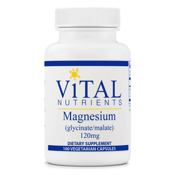 Vital Nutrients Magnesium (Glycinate/Malate) Supplement 120mg