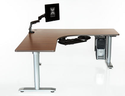 1pssk【中古 　お引取り】『インダストリアル　LOW　TABLE』2台 Vox Height-Adjustable L-Shape Perfect Corner Desks