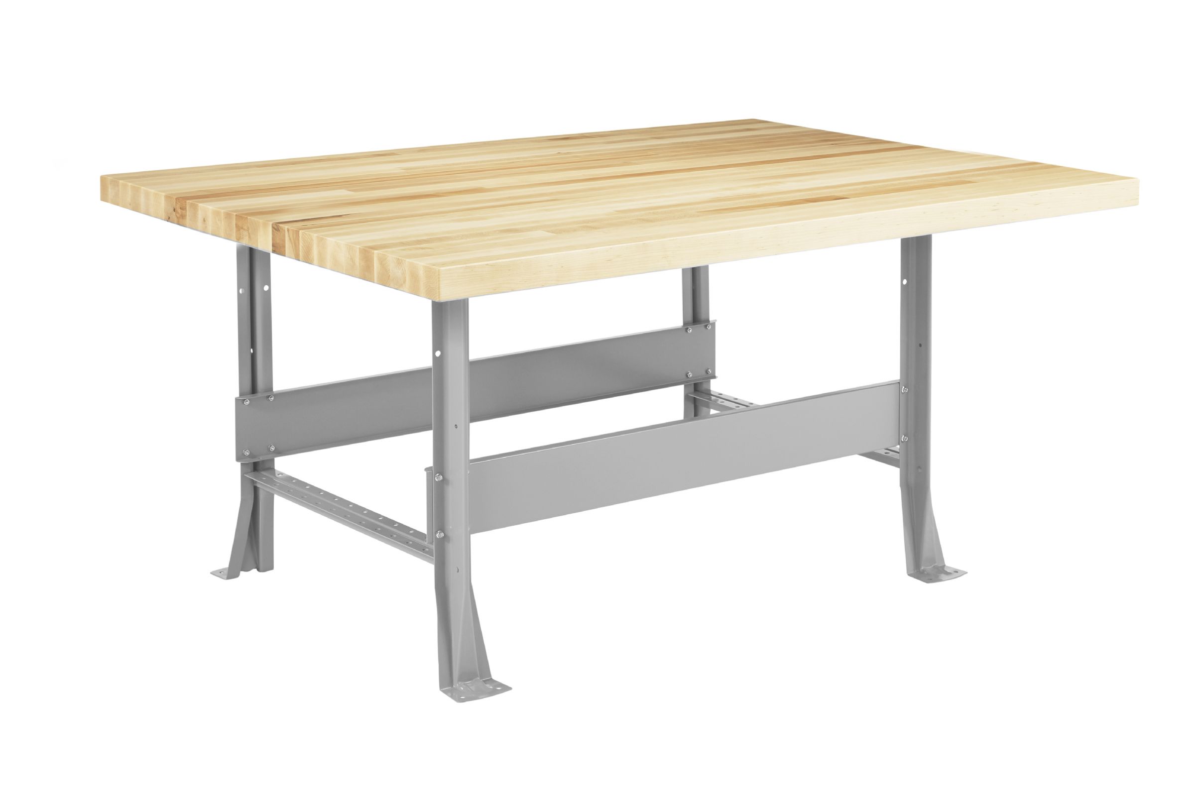 Laboratory Workbench for 2 with Maple Top, Durable with Steel Legs