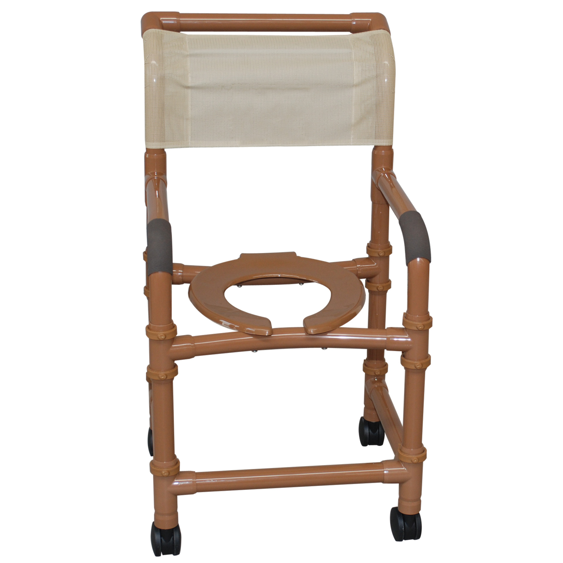 18 Inch Wood Tone Adjustable Height Shower Chair