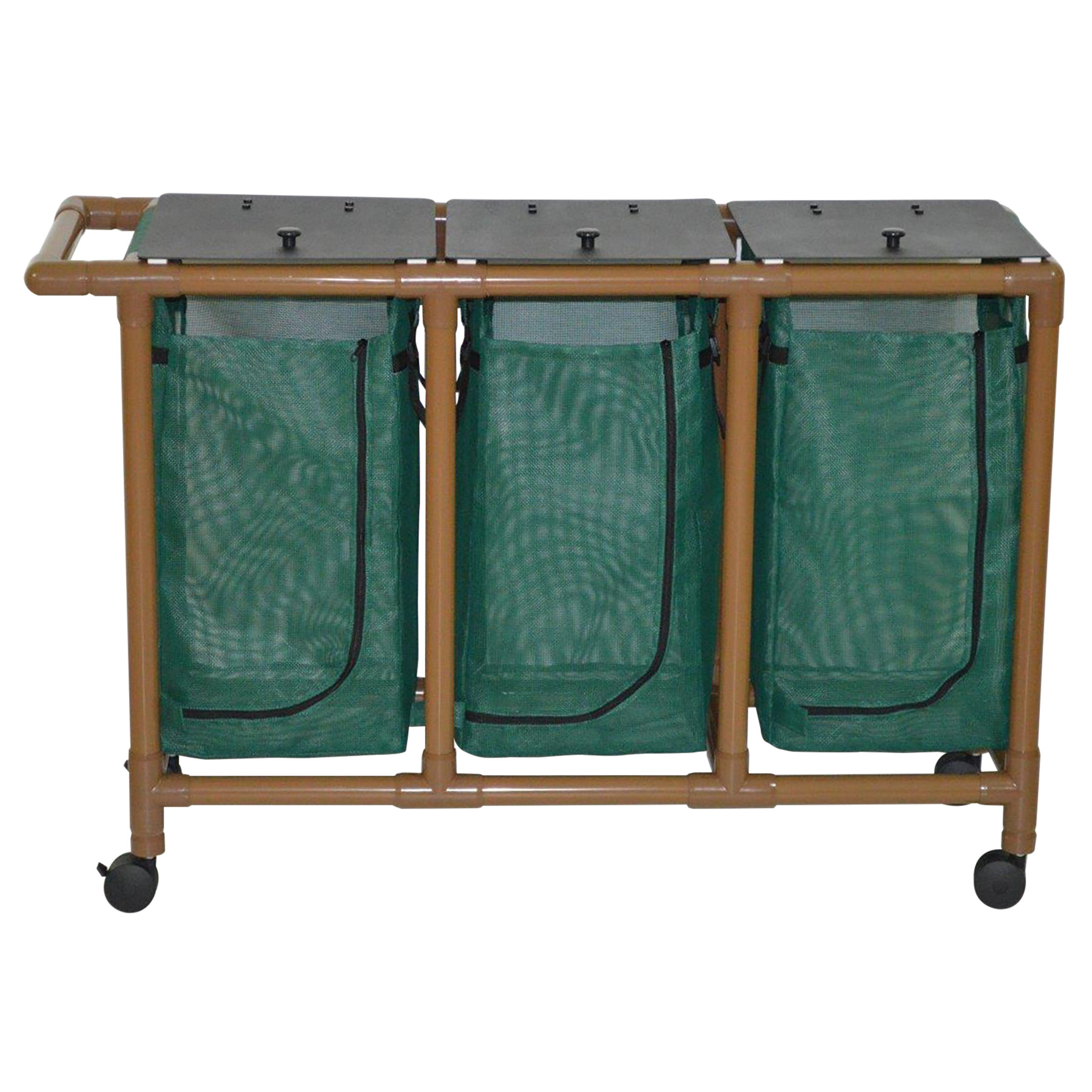 Wood Tone Triple Bag Laundry Hamper FREE Shipping