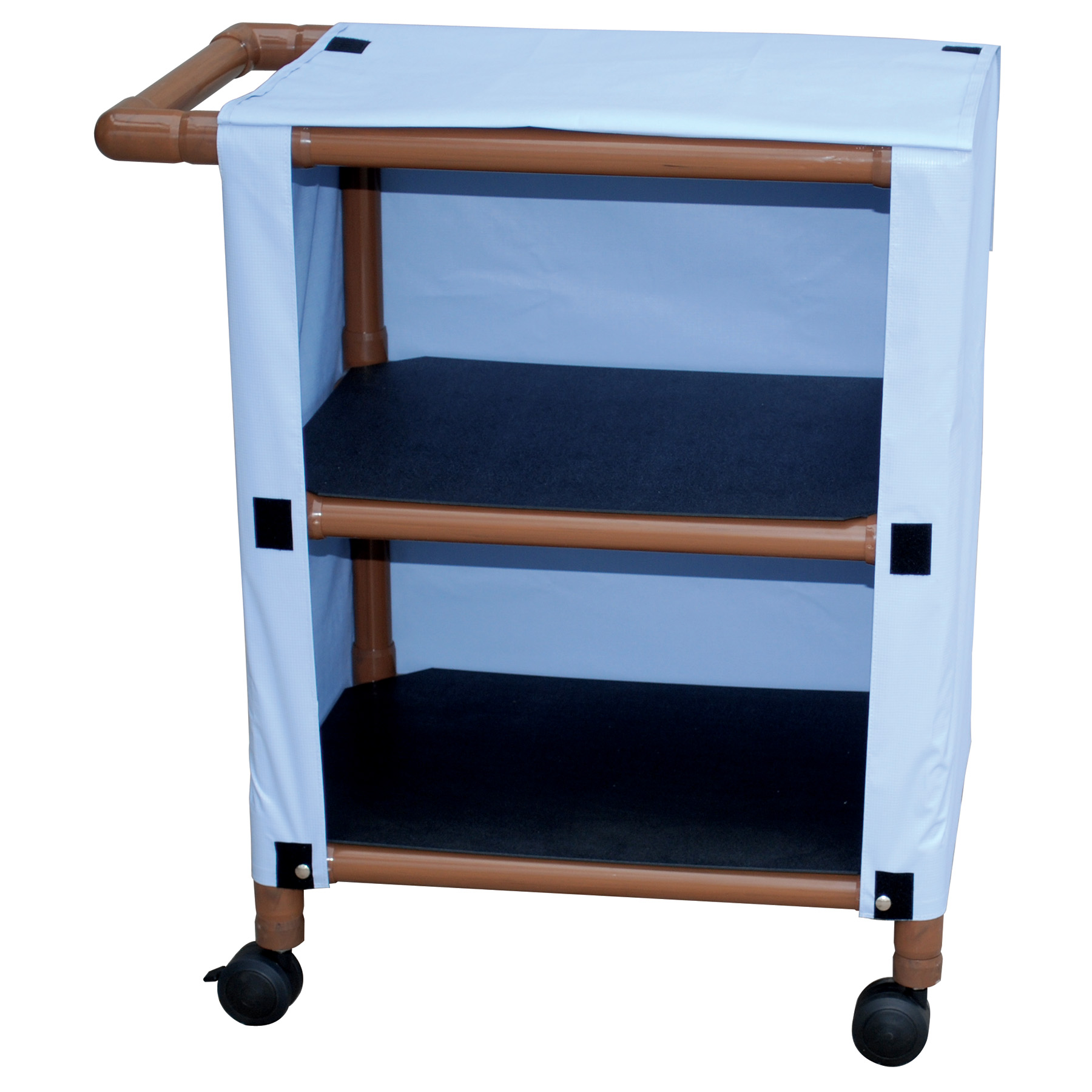 Wood Tone TwoShelf MiniLinen Cart with Cover