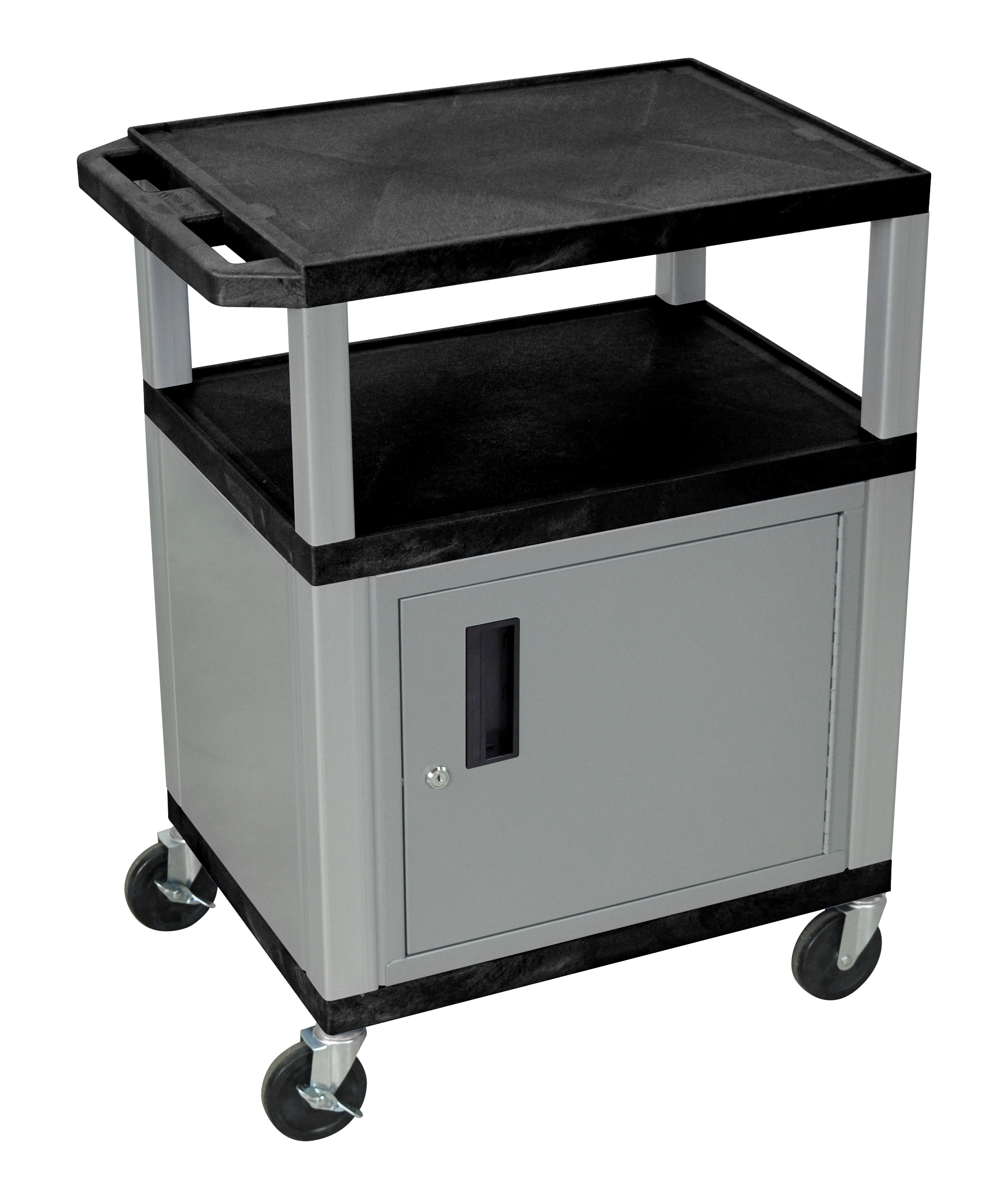 Luxor WT42ZC2E-B/WTD 42 3 Shelves Tuffy Cart with Cabinet Blue/Black Electric Included 