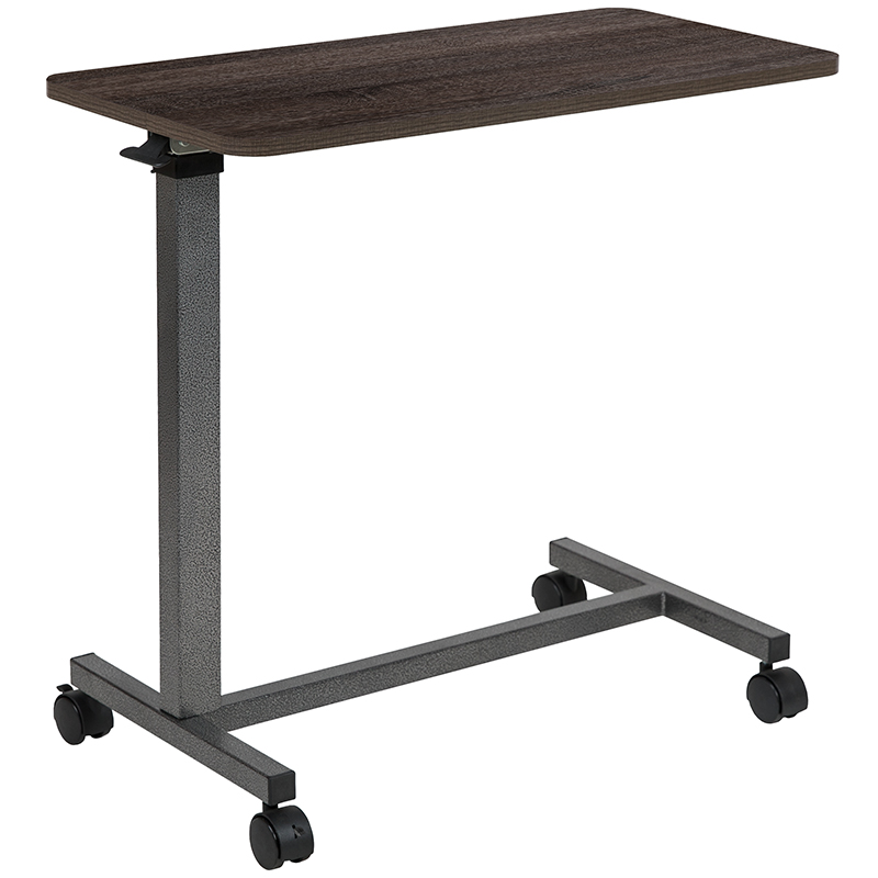 Adjustable overbed table with wheels hotsell