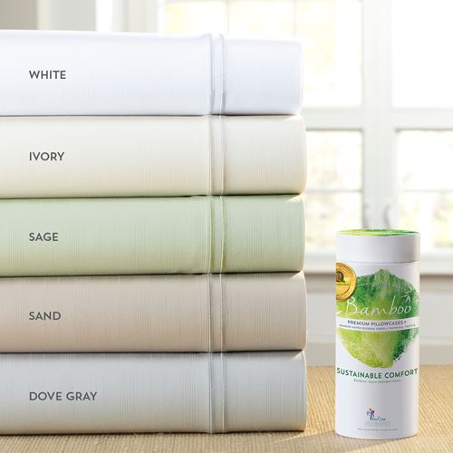 Premium Antimicrobial Bamboo Pillowcase Set by PureCare