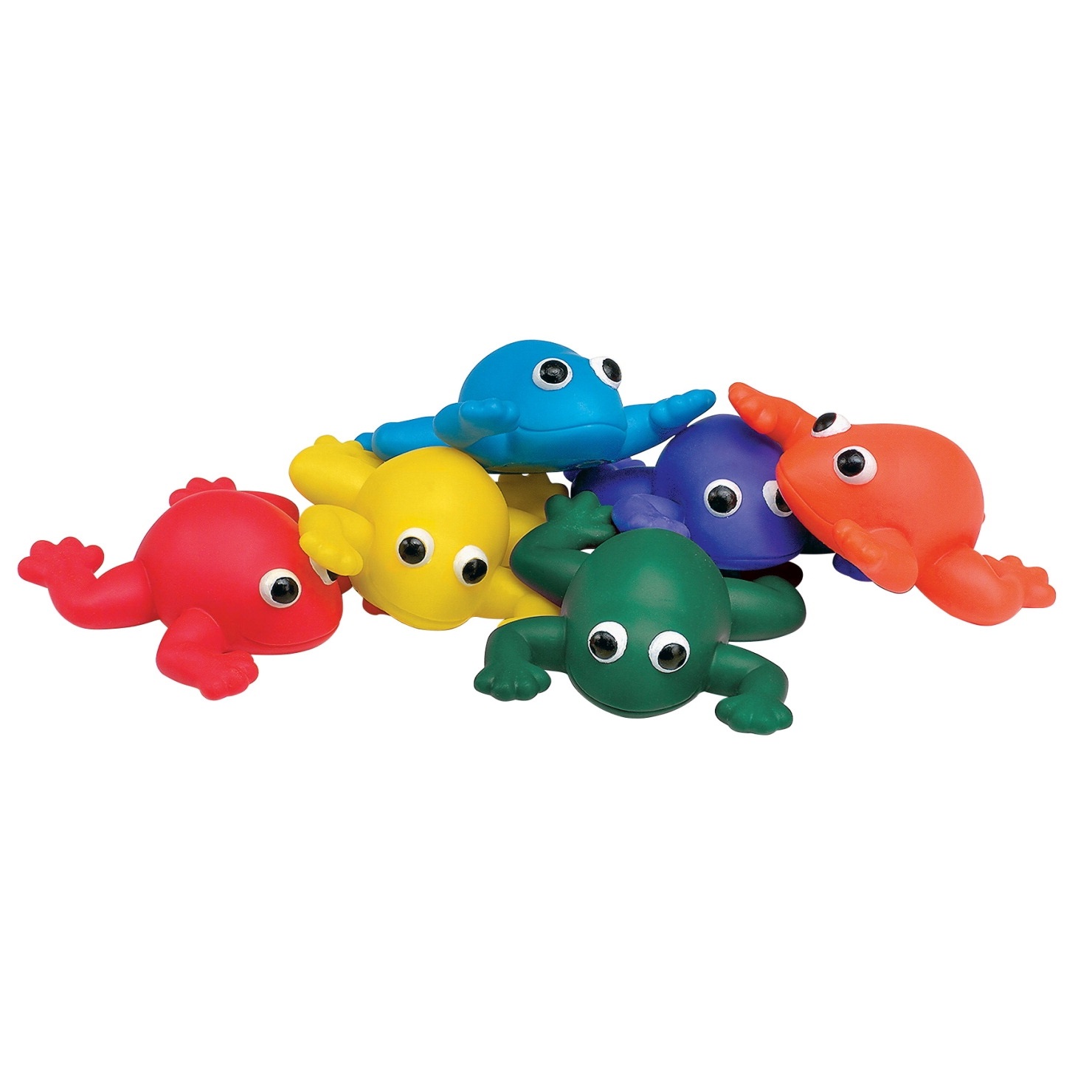 Sportime Multicolor Indestructible Vinyl Bean Bag Frog and Turtle Toys for Kids - Set of 6 by School Specialty image