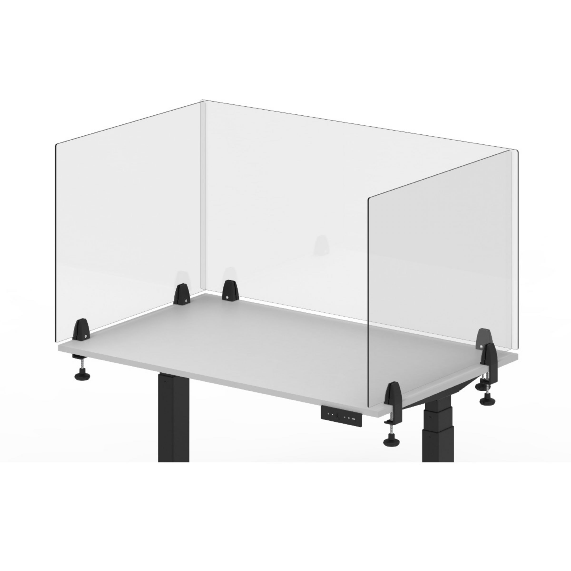 RECLAIM Acrylic Sneeze Guard Desk Divider ClampOn Clear/Frosted