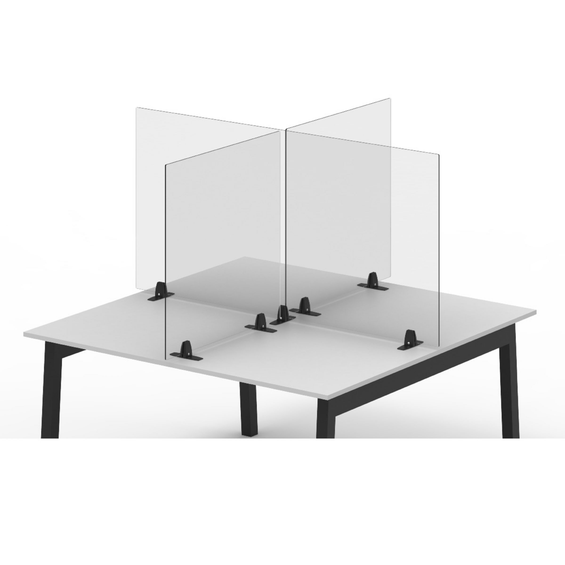 RECLAIM Acrylic Freestanding Sneeze Guard Desk Divider Clear/Frosted