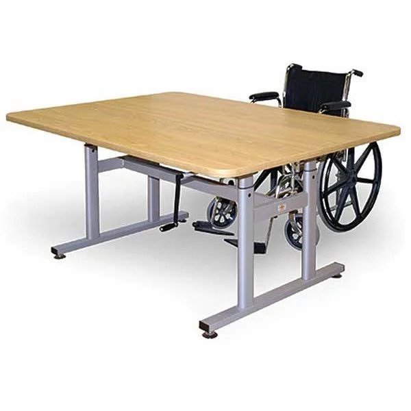 ワークステーション Harmony H-Brace Height Adjustable Crank Hydraulic Work Table by Hausmann