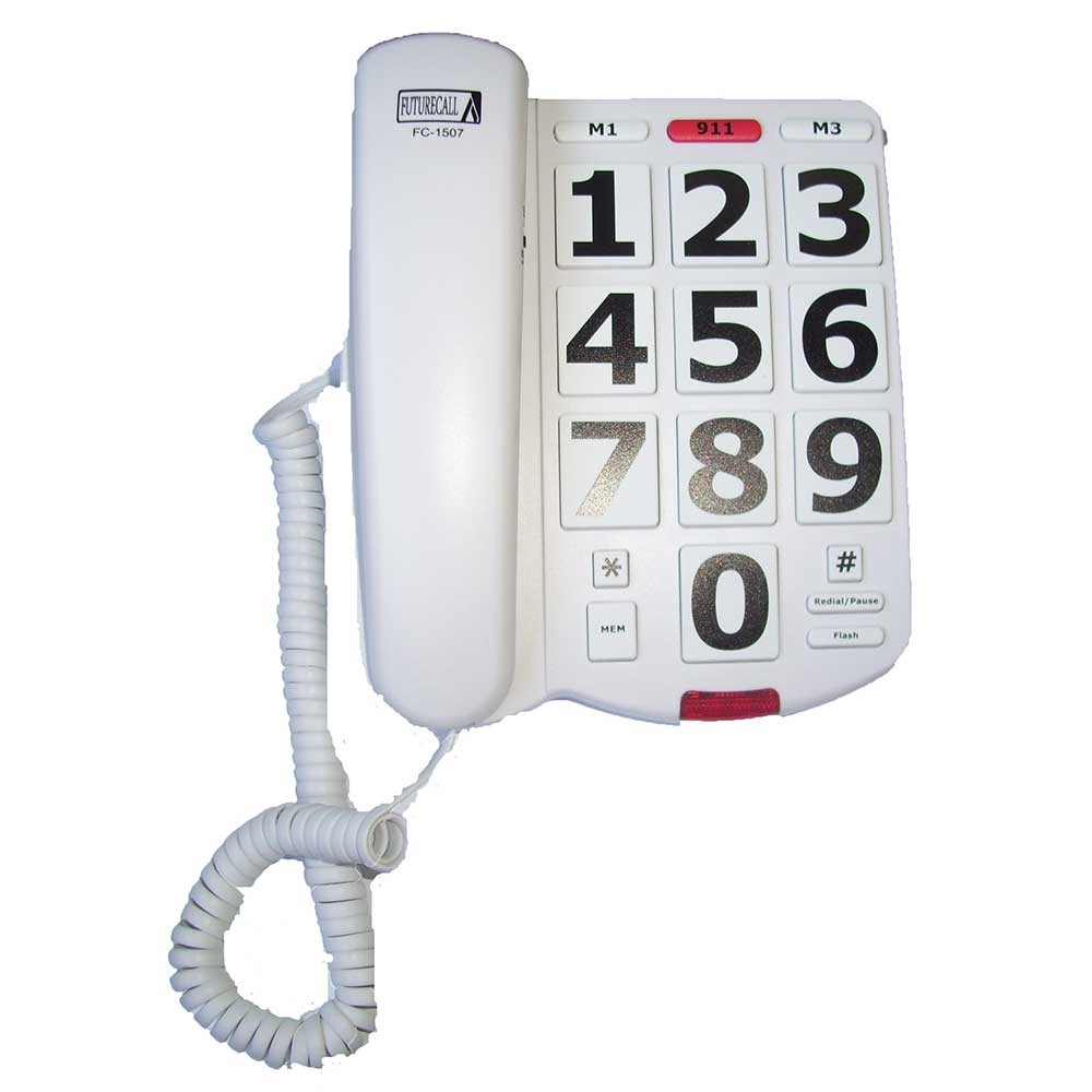 Details about   Bell Phones Big Numbers w/ Large Brail 20600-1 White Corded Phone 