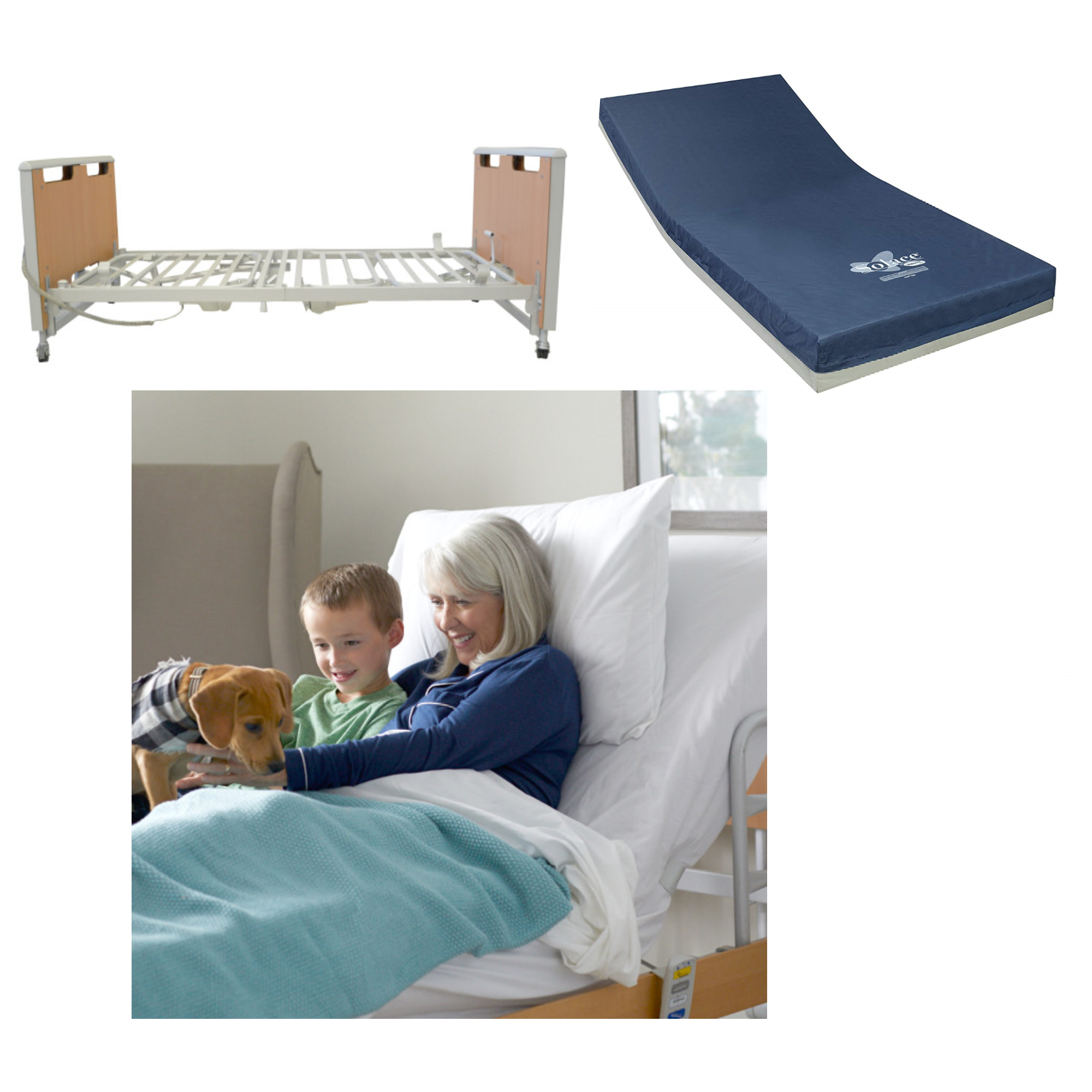 Invacare Etude Electric Hospital Bed & Solace Performance Mattress