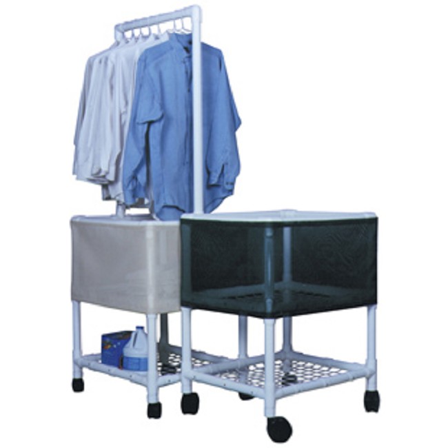 Elevated Laundry Basket with Utility Shelf