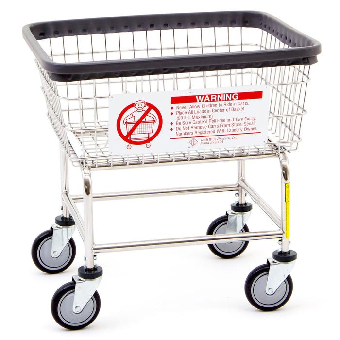 R&B Wire Laundry Cart with Double Pole Rack - 100CECSINGLE58CKD