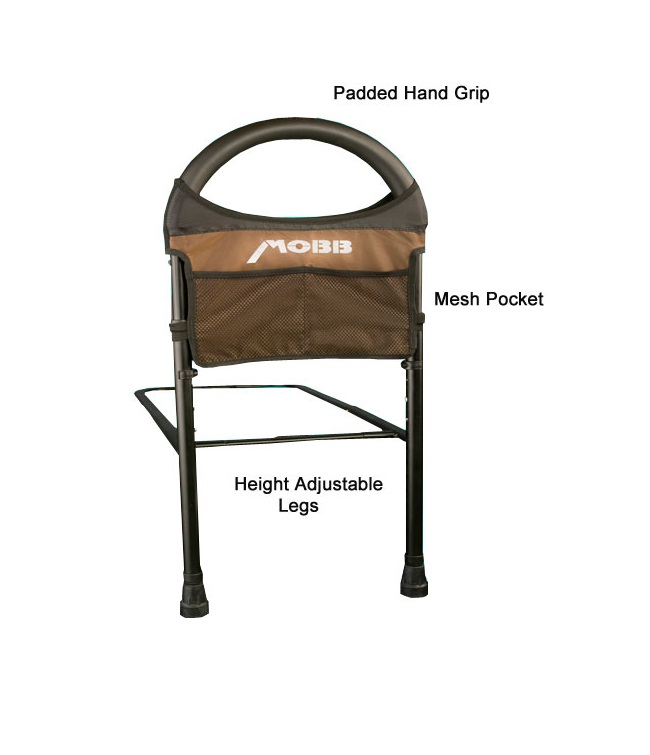 Bed Assist Rail with Mesh Storage Pockets and Adjustable Height for All