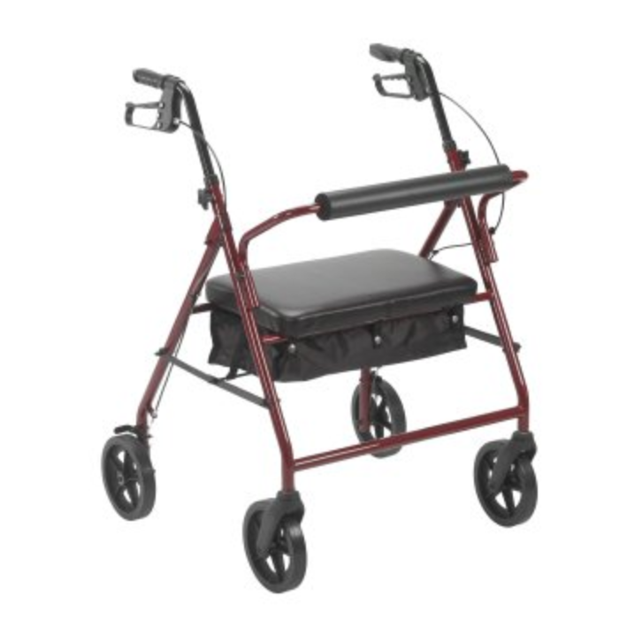 McKesson Bariatric Four Wheel Rollator Walker Folding Steel Frame and