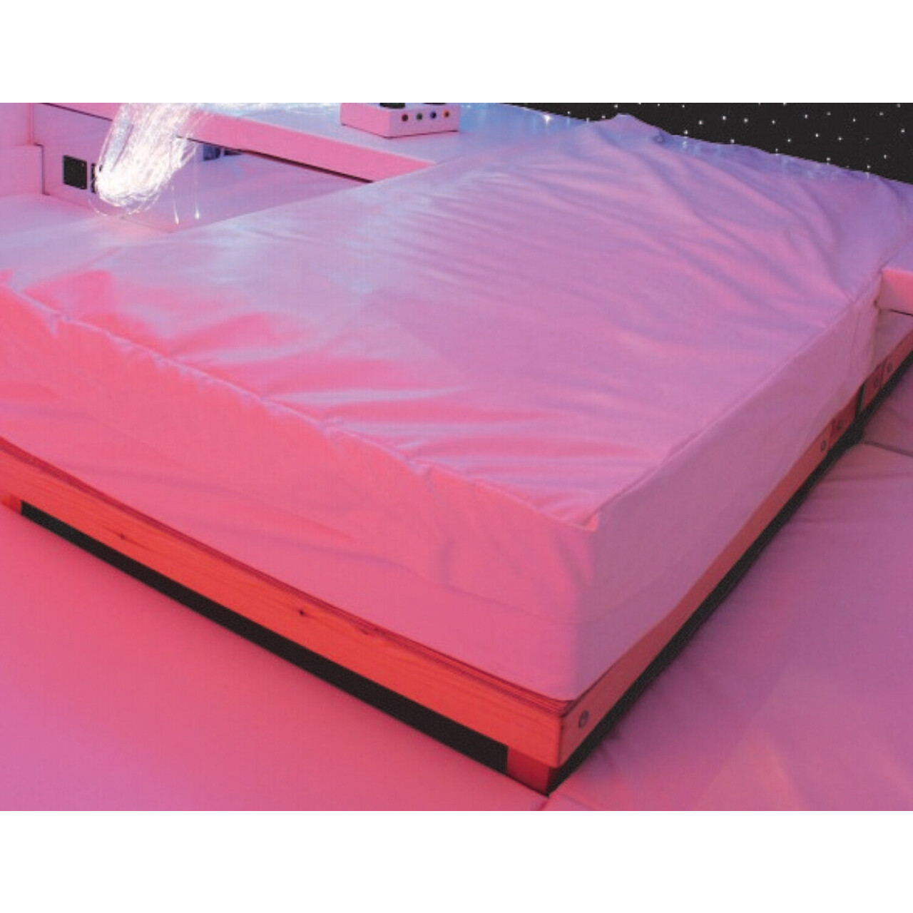 Waterbed With Wooden Platform Frame By Tfh, Can You Put A Waterbed Mattress On Regular Frame