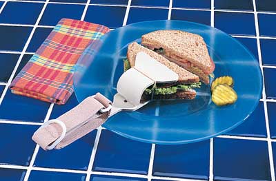 Sandwich Holder Eating Utensil Clamp for the Disabled