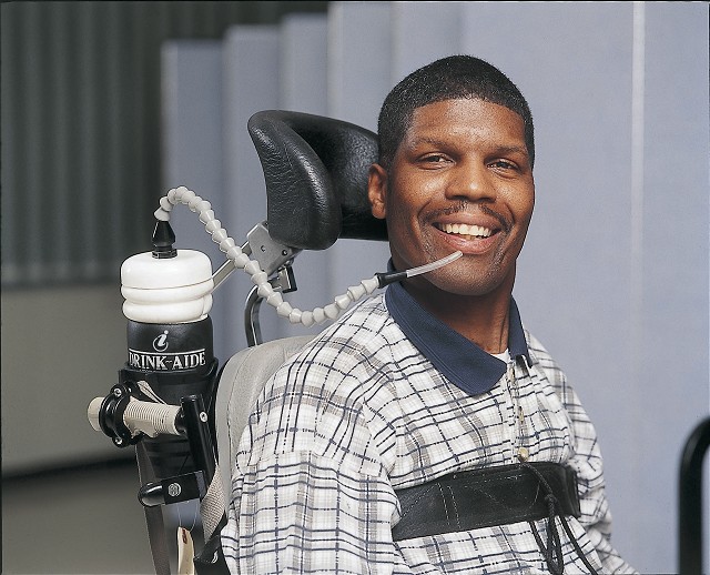 Attachable Flexible Drink Aide Bottle for Limited Mobility