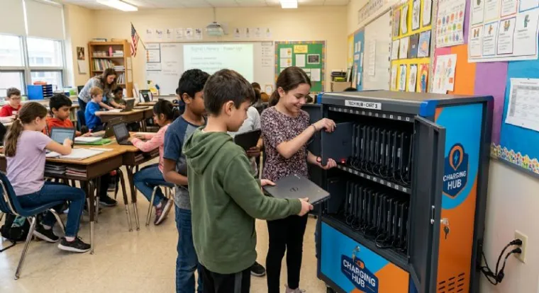 Laptop Carts Help Students Stay Connected During Class