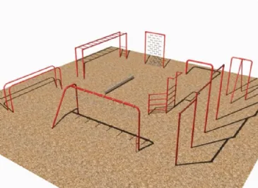 9-Unit Outdoor Playground Fitness Course