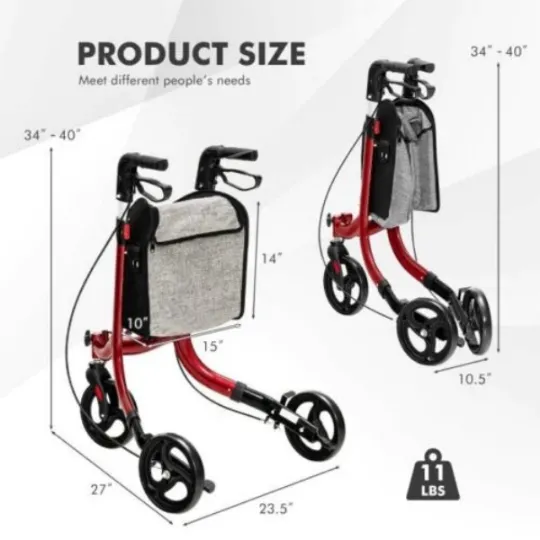 3Wheel Rollator Walker Euro Style by INNO Medical Supply