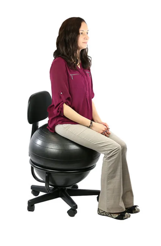 Metal Exercise Ball Chair Base with Backrest