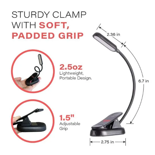 Amber Light ClipOn Book Lights
