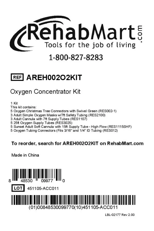 Oxygen Concentrator Kit for Hyperbaric Chambers